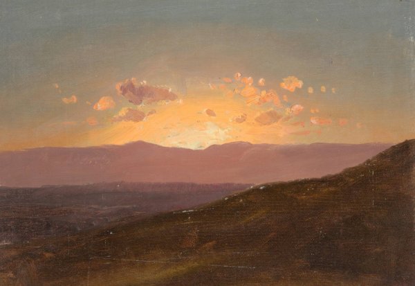 Looking across the Hudson Valley  by Frederic Edwin Church - Hand-Painted Oil Painting Reproduction