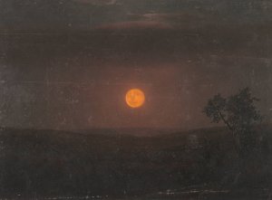 Moonlight, Church's Farm by Frederic Edwin Church Oil Painting