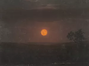 Moonlight, Church's Farm by Frederic Edwin Church Oil Painting