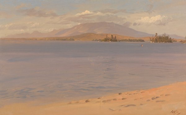 Mount Katahdin from Lake Millinocket by Frederic Edwin Church - Hand-Painted Oil Painting Reproduction
