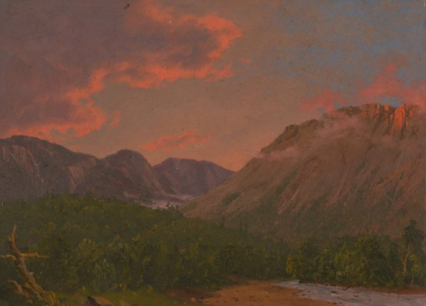 Mountain Landscape at Sunset  by Frederic Edwin Church - Hand-Painted Oil Painting Reproduction