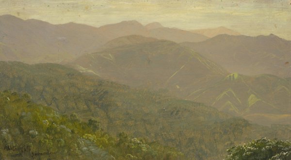 Mountain Landscape  by Frederic Edwin Church - Hand-Painted Oil Painting Reproduction