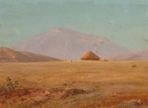 Mountain Plateau with Hut by Frederic Edwin Church Oil Painting