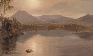 Mounts Katahdin and Turner from Lake Katahdin, Maine by Frederic Edwin Church Oil Painting