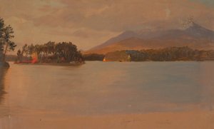 Mt. Katahdin from Togue Pond by Frederic Edwin Church Oil Painting