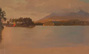 Mt. Katahdin from Togue Pond by Frederic Edwin Church Oil Painting