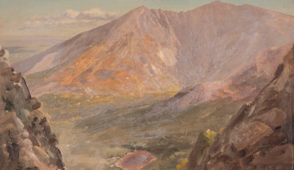 Mt. Katahdin, Great Basin from South Turner Mountain  by Frederic Edwin Church - Hand-Painted Oil Painting Reproduction