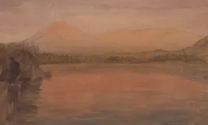 Mts. Katahdin and Turner from Lake Katahdin by Frederic Edwin Church Oil Painting