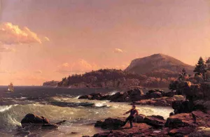 Newport Mountain, Mount Desert by Frederic Edwin Church Oil Painting