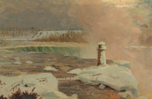 Niagara River and Falls in Snow by Frederic Edwin Church Oil Painting