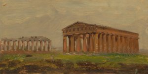 Paestum, Temple of Neptune by Frederic Edwin Church Oil Painting
