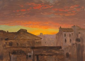 Rome, Rooftops at Sunset Oil painting by Frederic Edwin Church