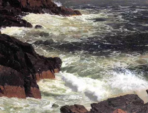 Rough Surf, Mount Desert Island by Frederic Edwin Church - Oil Painting Reproduction