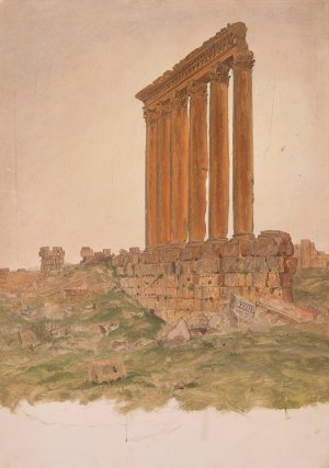 Ruins of the Temple of Zeus, Baalbek by Frederic Edwin Church Oil Painting
