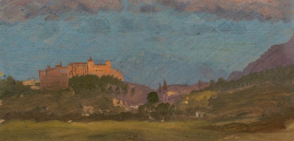 Salzburg, Austria from the East  by Frederic Edwin Church - Hand-Painted Oil Painting Reproduction