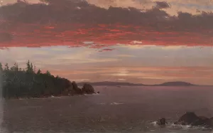 Schoodic Peninsula from Mount Desert at Sunrise by Frederic Edwin Church Oil Painting