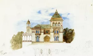 Southwest Facade, Olana Oil painting by Frederic Edwin Church