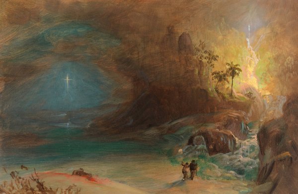 Study for 'Apotheosis to Thomas Cole' by Frederic Edwin Church - Hand-Painted Oil Painting Reproduction