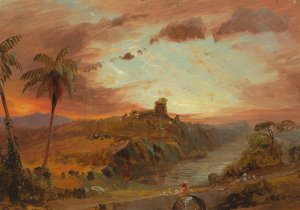 Study for 'Imaginary S. American Landscape' by Frederic Edwin Church Oil Painting