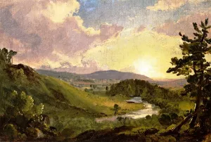 Study for View near Stockbride, Massacusetts by Frederic Edwin Church - Oil Painting Reproduction