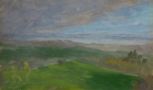 Summer View, Hudson Valley, New York by Frederic Edwin Church Oil Painting