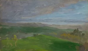 Summer View, Hudson Valley, New York by Frederic Edwin Church Oil Painting