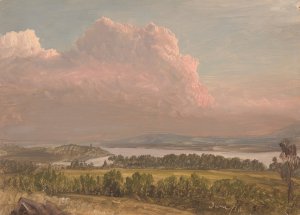 Sunset across the Hudson Valley by Frederic Edwin Church Oil Painting
