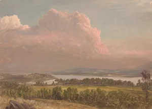 Sunset across the Hudson Valley by Frederic Edwin Church Oil Painting