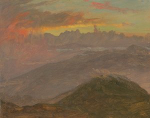 Sunset and Mountains by Frederic Edwin Church Oil Painting
