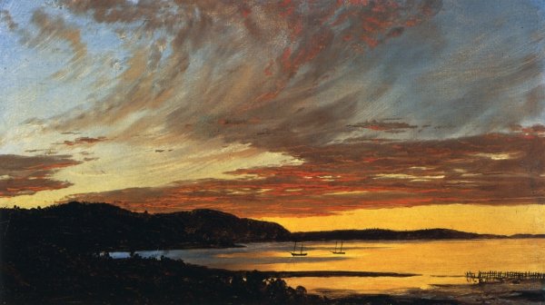 Sunset, Bar Harbor by Frederic Edwin Church - Hand-Painted Oil Painting Reproduction