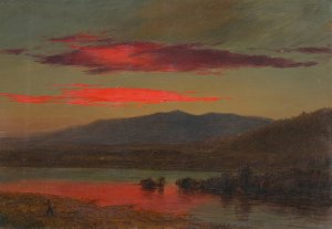 Sunset, Hudson, New York by Frederic Edwin Church Oil Painting