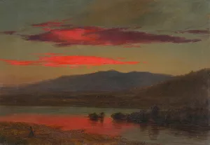 Sunset, Hudson, New York by Frederic Edwin Church Oil Painting