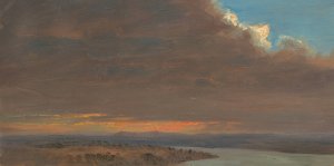 Sunset, Hudson Valley, New York by Frederic Edwin Church Oil Painting