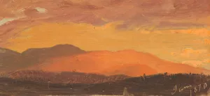 Sunset, Hudson Valley Oil painting by Frederic Edwin Church