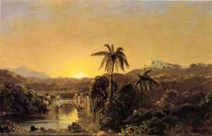 Sunset in Ecuador by Frederic Edwin Church Oil Painting