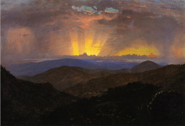 Sunset, Jamaica Study for the After Glow by Frederic Edwin Church - Hand-Painted Oil Painting Reproduction