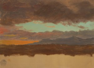 Sunset over Hudson Valley by Frederic Edwin Church Oil Painting
