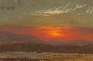 Sunset over the Catskills by Frederic Edwin Church Oil Painting