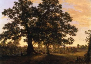 The Charter Oak at Hartford painting by Frederic Edwin Church