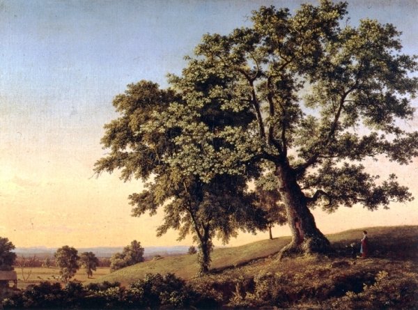 The Charter Oak by Frederic Edwin Church - Hand-Painted Oil Painting Reproduction