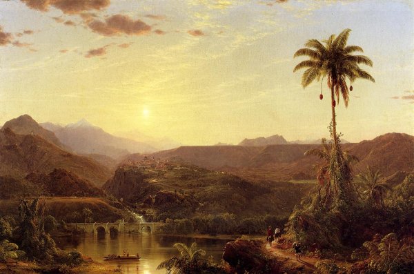 The Cordilleras: Sunrise by Frederic Edwin Church - Hand-Painted Oil Painting Reproduction