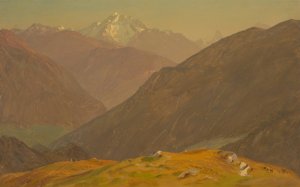 The Goell, near Berchtesgeden by Frederic Edwin Church Oil Painting