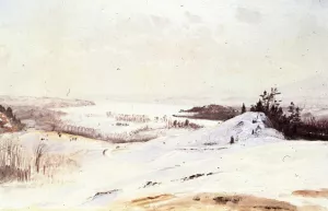 The Hudson Valley in Winter from Olana by Frederic Edwin Church - Oil Painting Reproduction