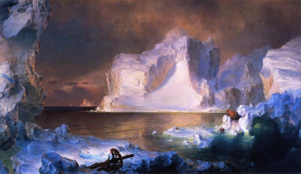 Main Product Photo of The Icebergs Painting by Frederic Edwin Church