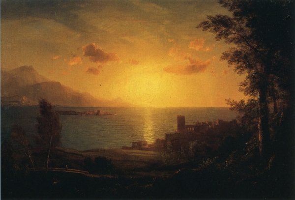 The Mediterranean Sea by Frederic Edwin Church - Hand-Painted Oil Painting Reproduction