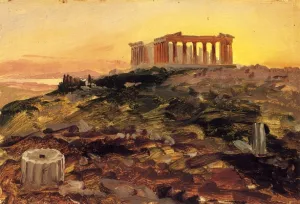 The Parthenon from the Southeast by Frederic Edwin Church - Oil Painting Reproduction
