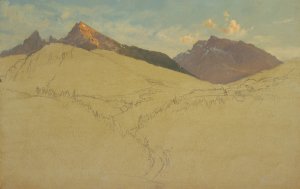 The Watzmann, near Berchtesgaden, Bavaria by Frederic Edwin Church Oil Painting