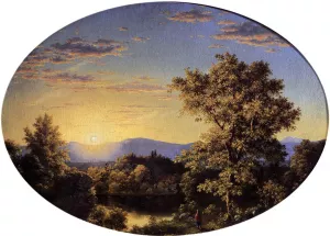 Twilight Among the Mountains by Frederic Edwin Church - Oil Painting Reproduction