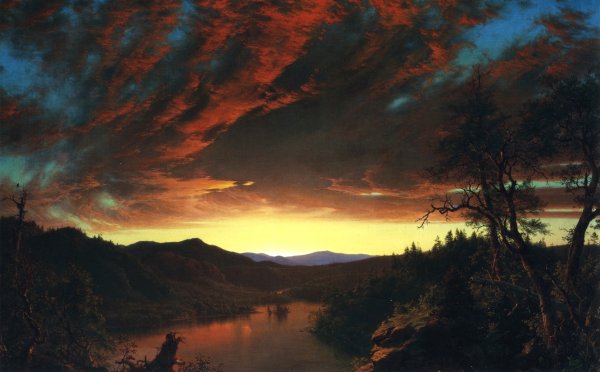 Main Product Photo of Twilight in the Wilderness Painting by Frederic Edwin Church