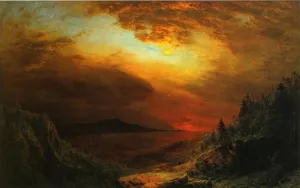 Twilight Mount Desert Island, Maine by Frederic Edwin Church Oil Painting